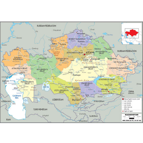 카자흐스탄(kazakhstan map)지도