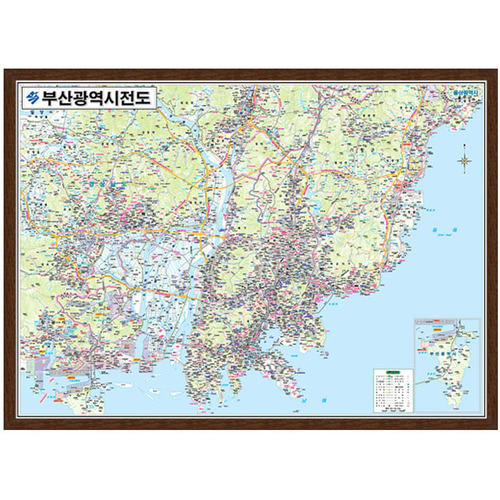 부산광역시 지도 - 액자형 