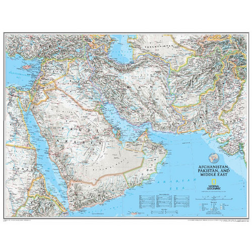 중동지역(아프가니스탄,파키스탄)지도-코팅형
